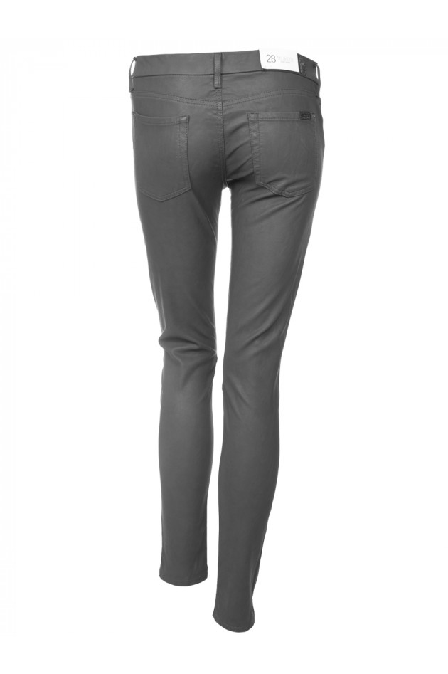 Seven for all Mankind Hose in Lederoptik Grau