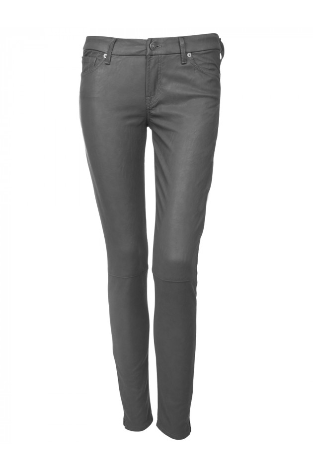 Seven for all Mankind Hose in Lederoptik Grau