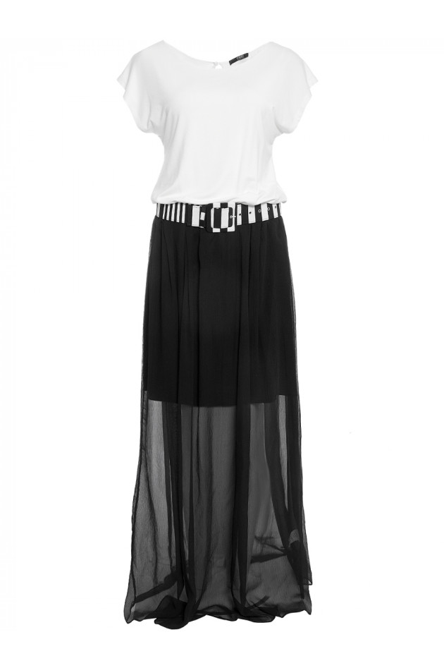Maxikleid Schwarz/Weiß