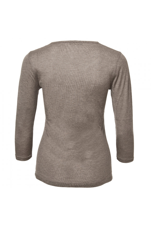 Grüner Shirt aus Modal in Taupe