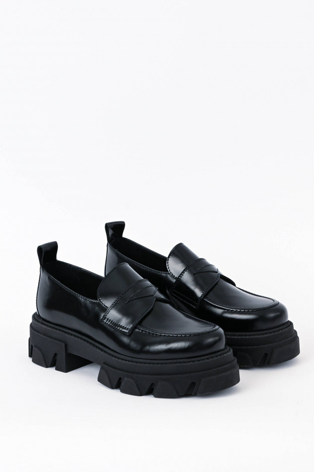 Shoe Biz Copenhagen Chunky Loafer AYO aus Glattleder in Schwarz