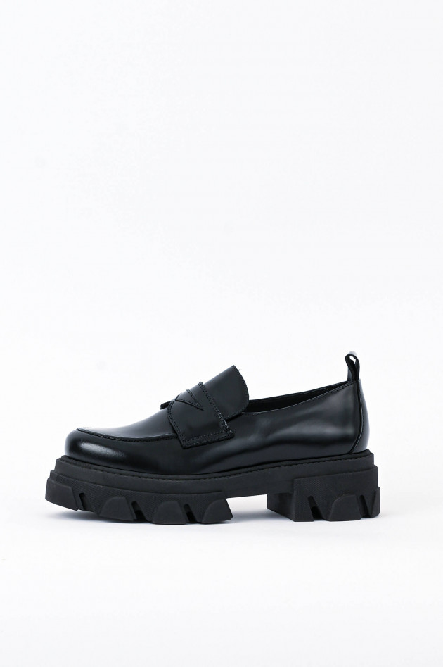 Shoe Biz Copenhagen Chunky Loafer AYO aus Glattleder in Schwarz