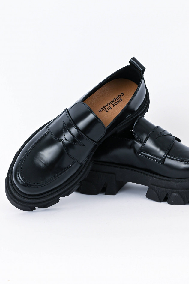 Shoe Biz Copenhagen Chunky Loafer AYO aus Glattleder in Schwarz