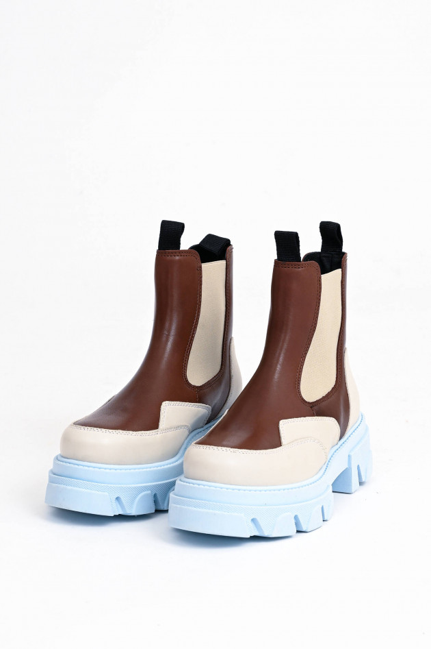 Shoe Biz Copenhagen Stiefelette ULRICA in Mahagoni/Sand/Aqua