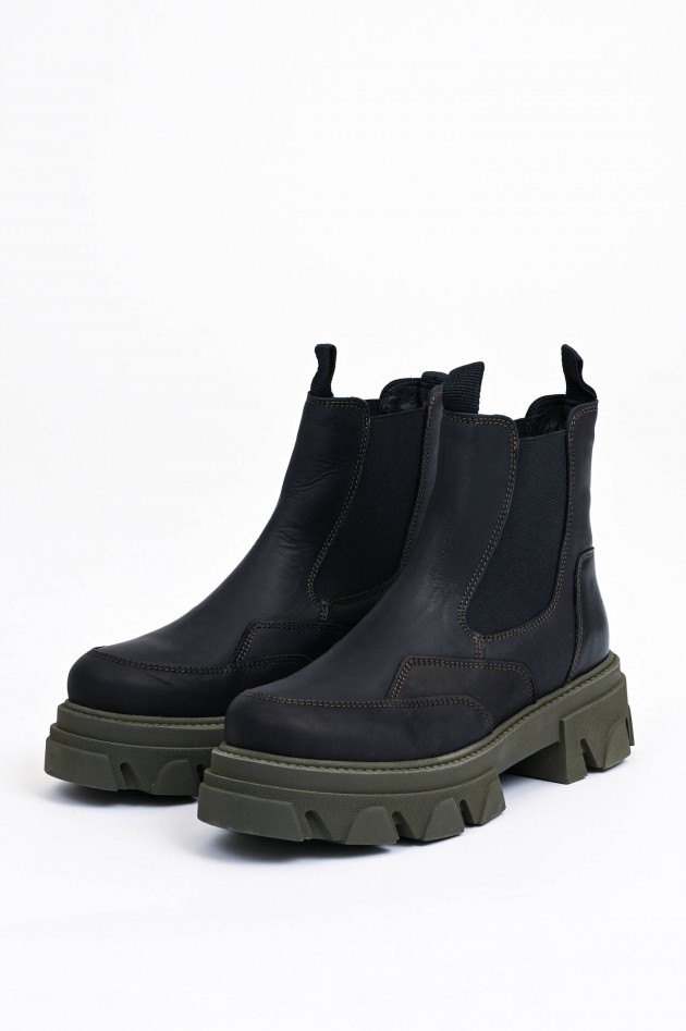 Shoe Biz Copenhagen Chelseaboots ULRICA in Schwarzbraun/Khaki