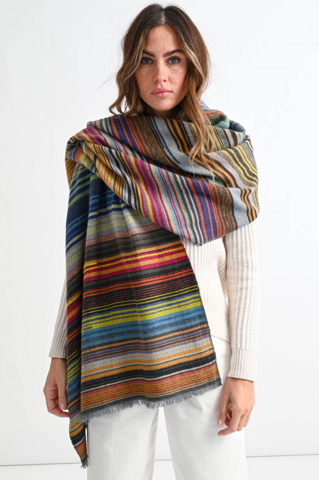 Simone Bruns Schal COLORFUL STRIPES SMALL in Grau/Multi