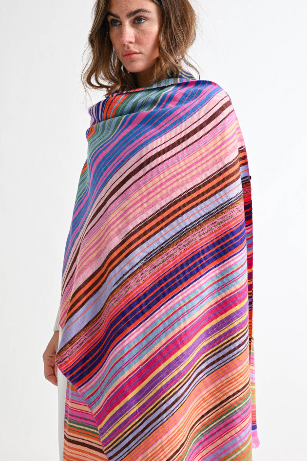 Simone Bruns Schal COLERFUL STRIPES LARGE in Pink/Multi