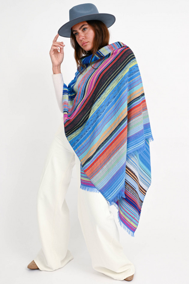 Simone Bruns Schal COLORFUL STRIPES LARGE in Blau/Multi