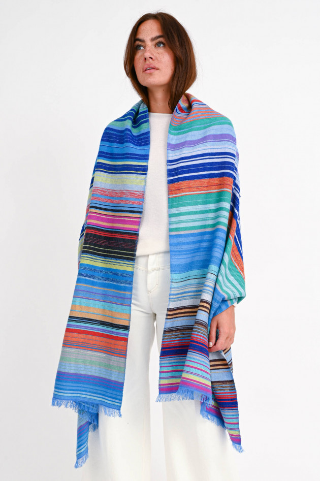 Simone Bruns Schal COLORFUL STRIPES LARGE in Blau/Multi