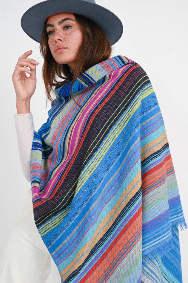 Simone Bruns Schal COLORFUL STRIPES LARGE in Blau/Multi