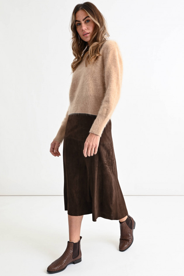 Sincerely Cropped Kaschmir-Pullover NORA in Camel