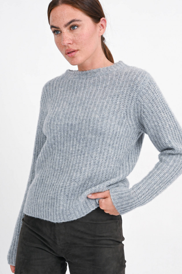 Sincerely Strickpullover aus Cashmere-Seiden-Mix in Grau