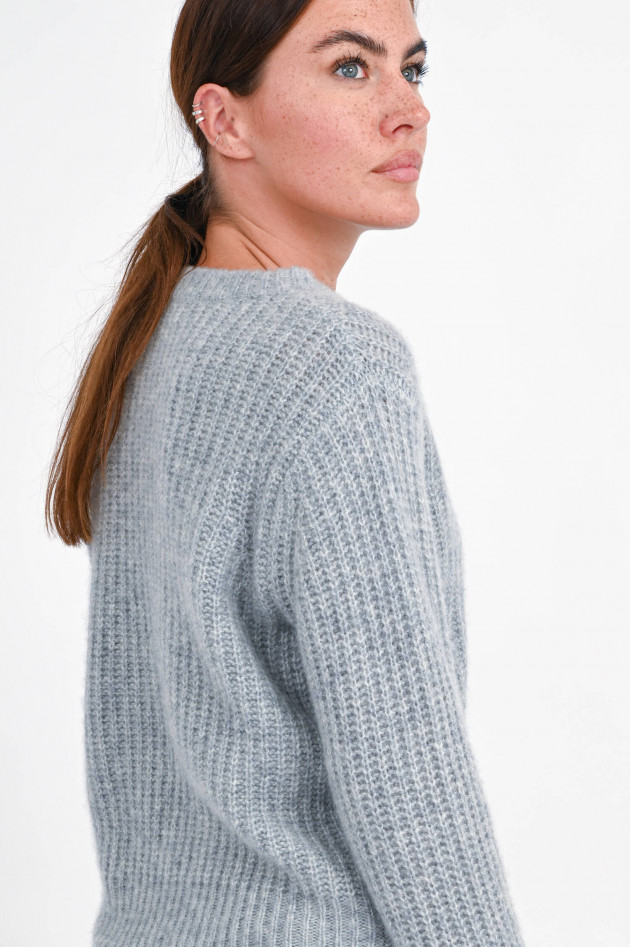 Sincerely Strickpullover aus Cashmere-Seiden-Mix in Grau