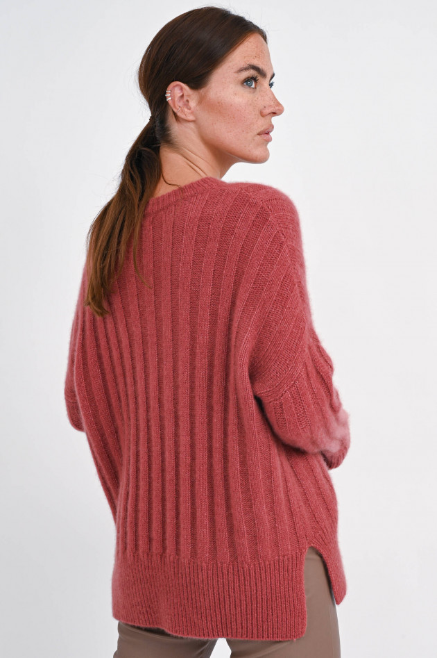 Sincerely Rippstrickpullover aus Cashmere-Mix in Bordeaux