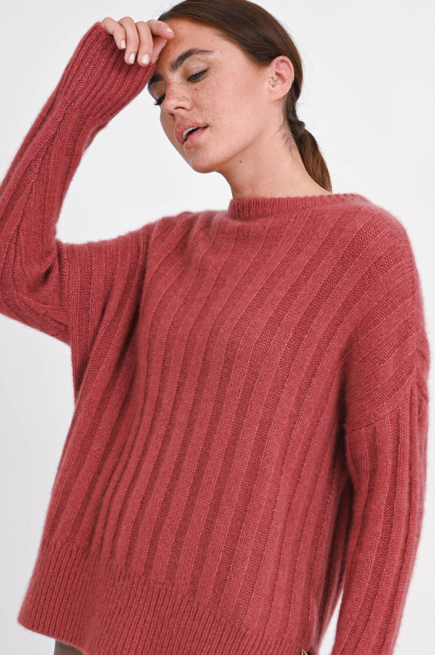 Sincerely Rippstrickpullover aus Cashmere-Mix in Bordeaux