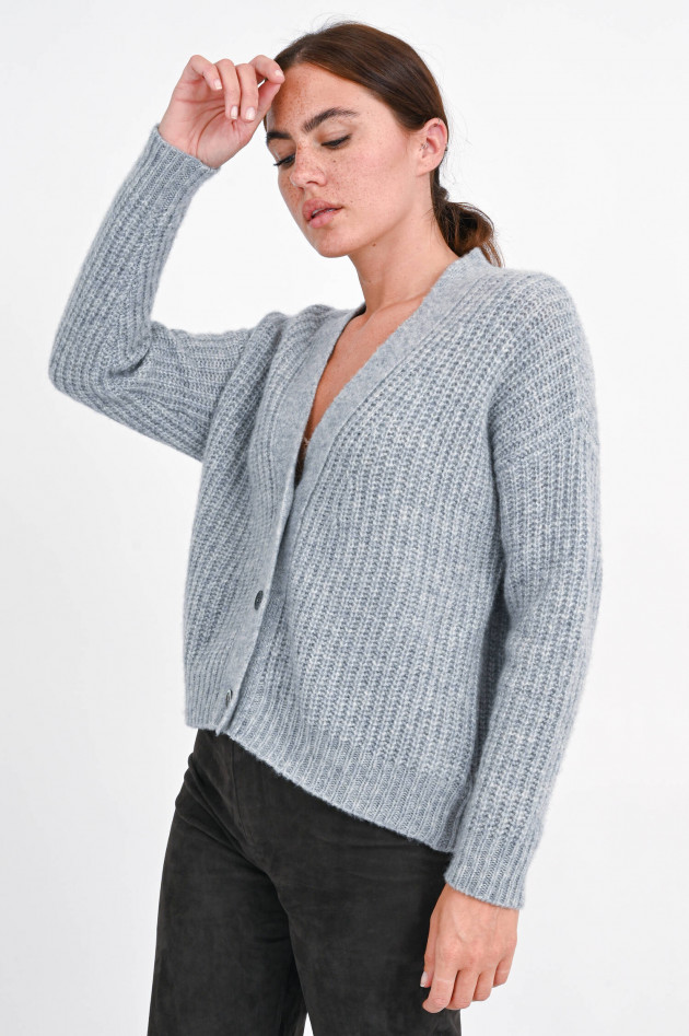 Sincerely Strickweste aus Cashmere-Seiden-Mix in Grau