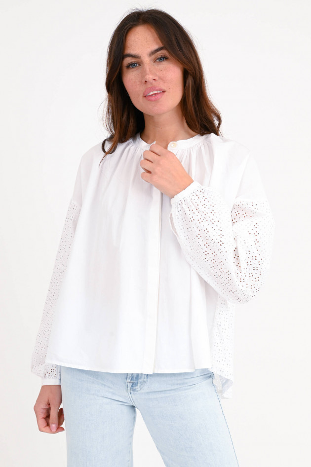 Skall Studio Bluse AVA SHIRT mit Lochstickerei in Weiß