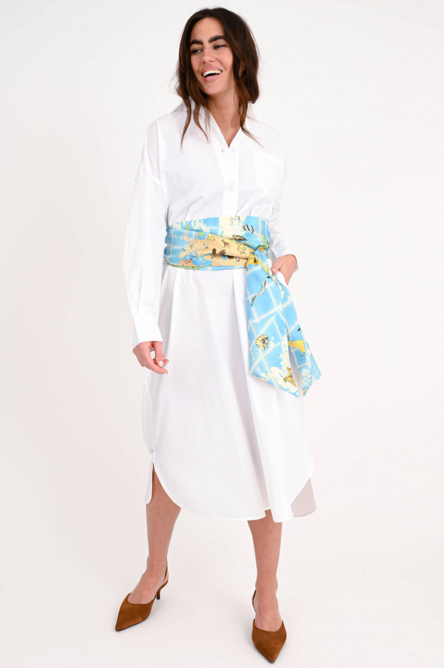 Skall Studio Midi Shirtdress aus Organischer Baumwolle in Weiß