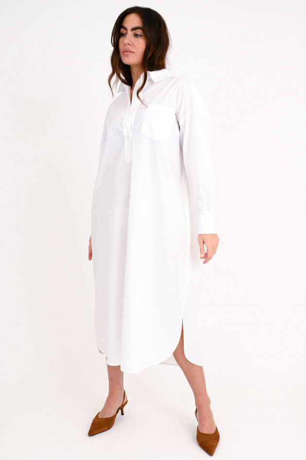 Skall Studio Midi Shirtdress aus Organischer Baumwolle in Weiß