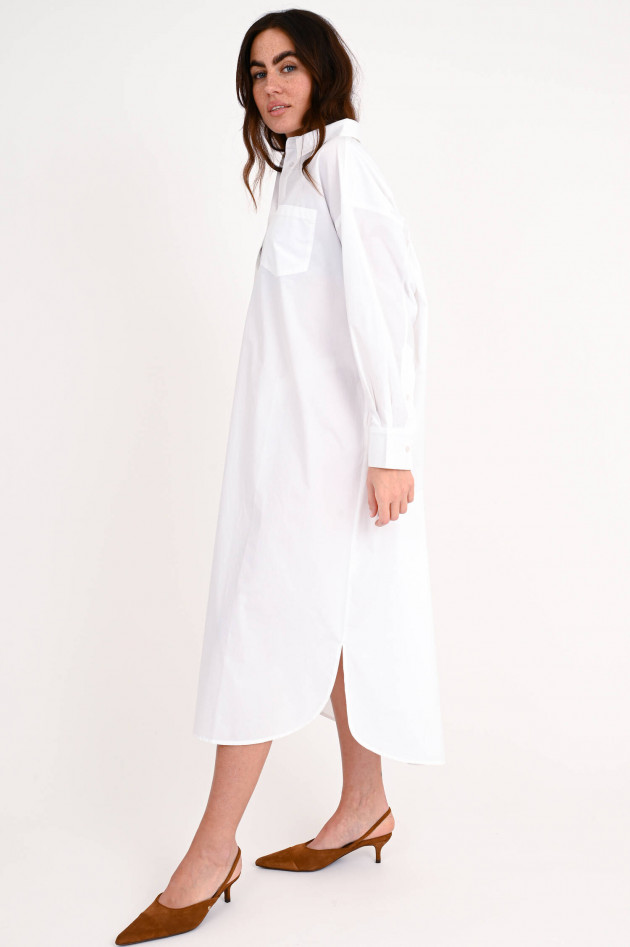 Skall Studio Midi Shirtdress aus Organischer Baumwolle in Weiß