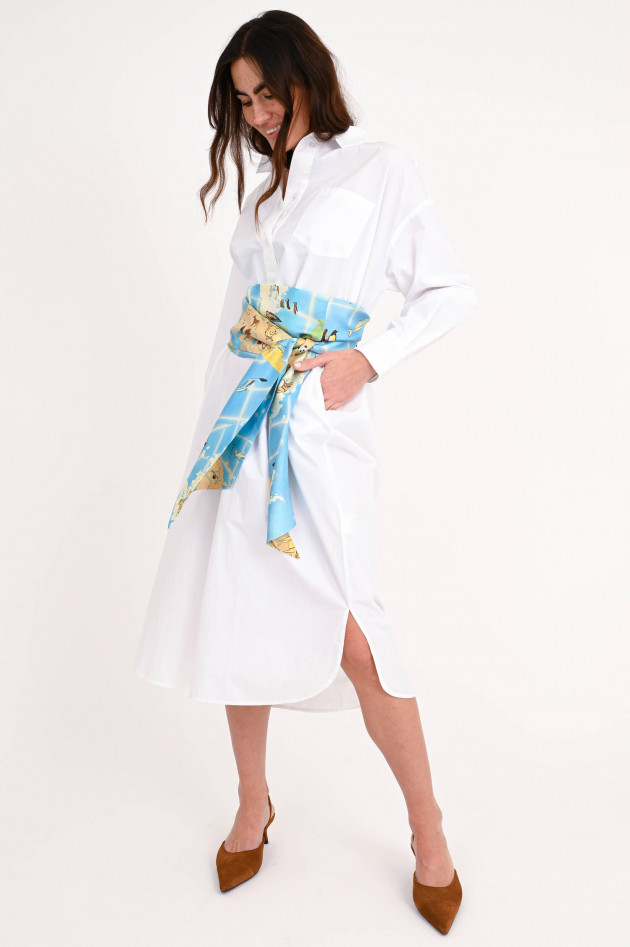 Skall Studio Midi Shirtdress aus Organischer Baumwolle in Weiß