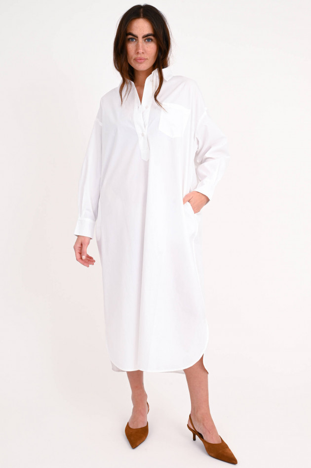 Skall Studio Midi Shirtdress aus Organischer Baumwolle in Weiß