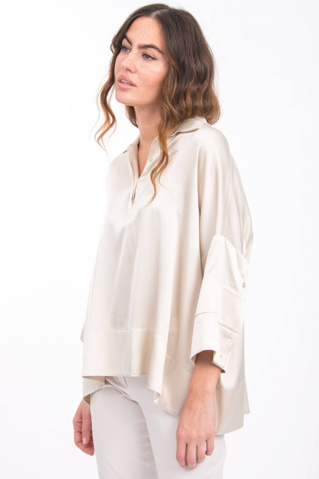 Sly Oversized Seidenbluse in Champagner