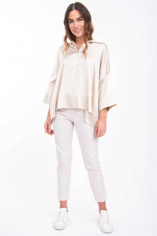Sly Oversized Seidenbluse in Champagner