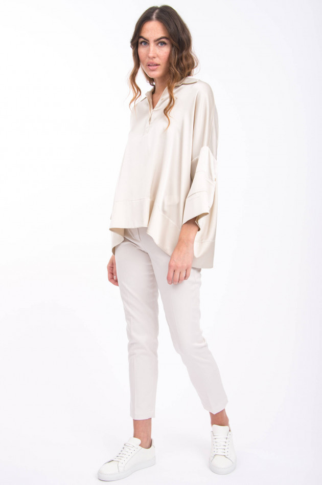 Sly Oversized Seidenbluse in Champagner