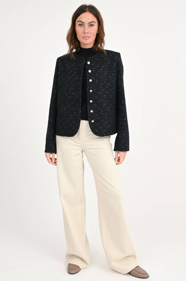Sly Kurze Tweed-Jacke in Shiny Black