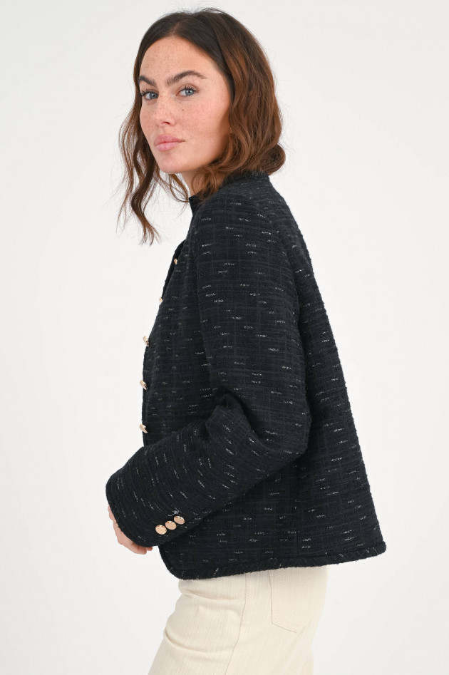 Sly Kurze Tweed-Jacke in Shiny Black