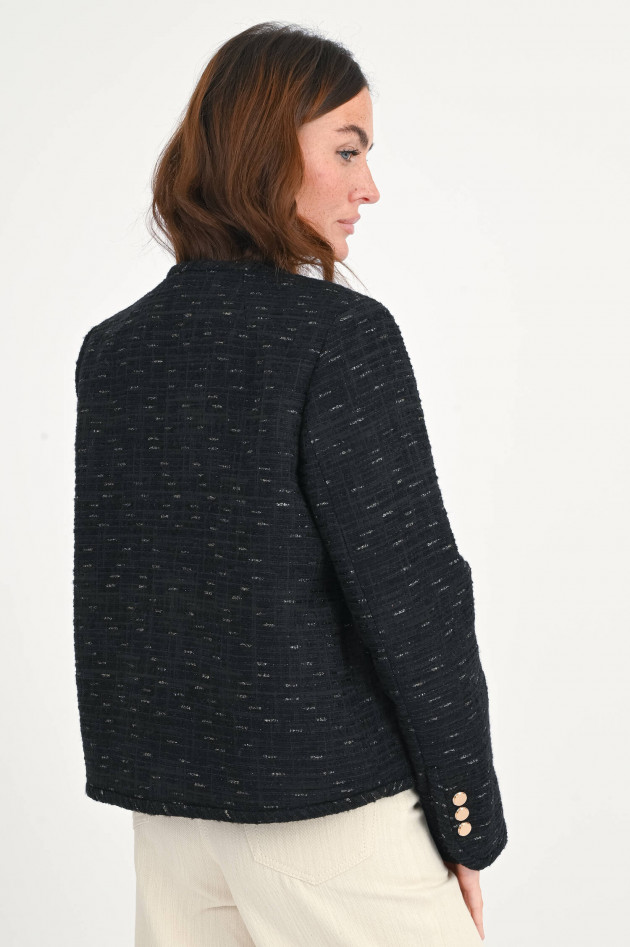 Sly Kurze Tweed-Jacke in Shiny Black