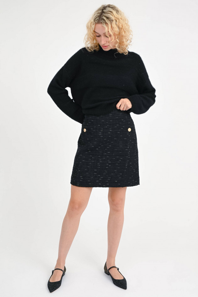 Sly Taillierter Minirock aus Wolle in Schwarz/Gold