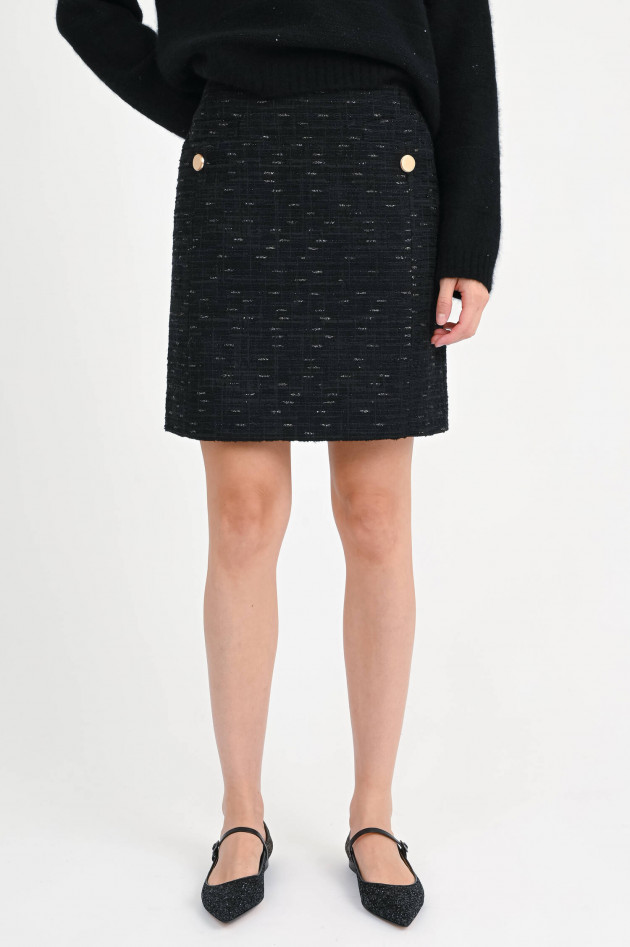 Sly Taillierter Minirock aus Wolle in Schwarz/Gold