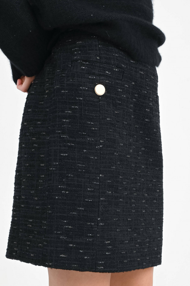 Sly Taillierter Minirock aus Wolle in Schwarz/Gold