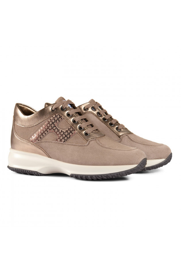 Hogan Sneaker INTERAKTIV in Taupe/Gold