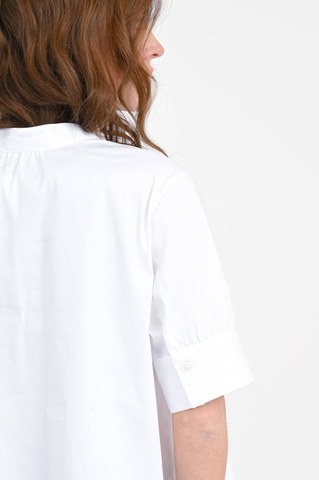 Soluzione A-Linien Bluse mit kurzem Arm in Weiß