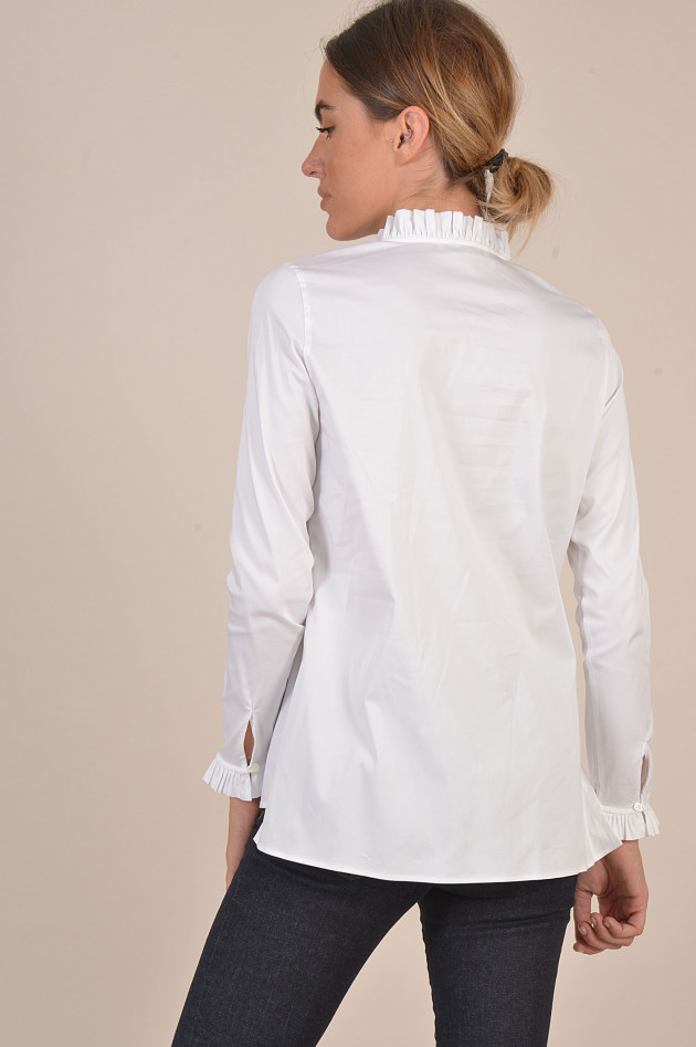 Soluzione Bluse mit Rüschen in Weiß