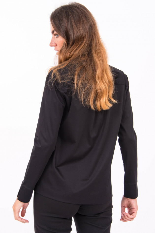 Soluzione Bluse aus elastischem Stoff in Schwarz