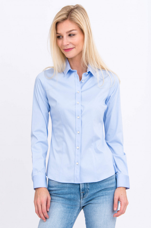 Soluzione Jersey-Bluse in Himmelblau