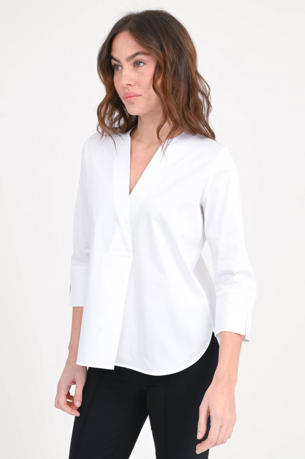 Soluzione Bluse mit V-Auschnitt in Weiß