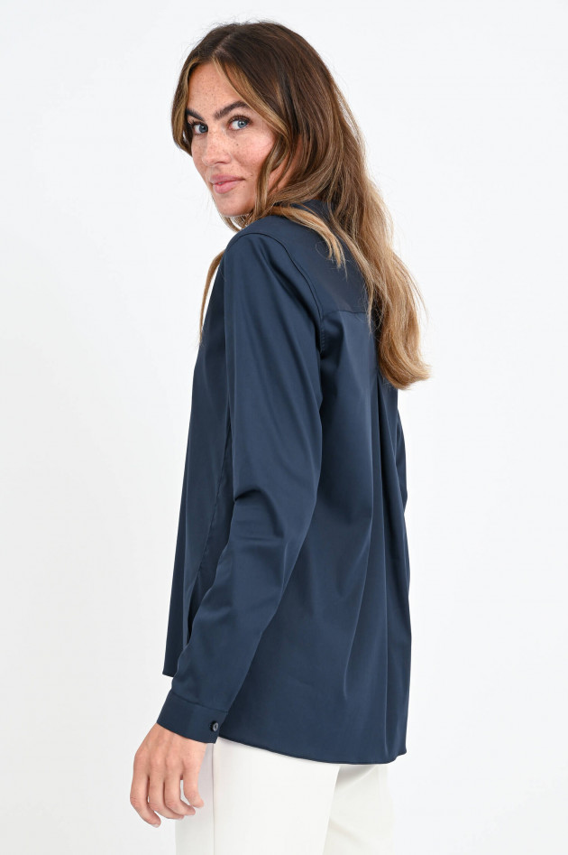 Soluzione Bluse mit Stehkragen in Navy