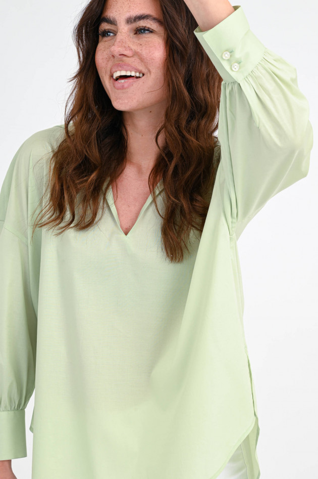 Soluzione Popeline Blusenshirt in Mint