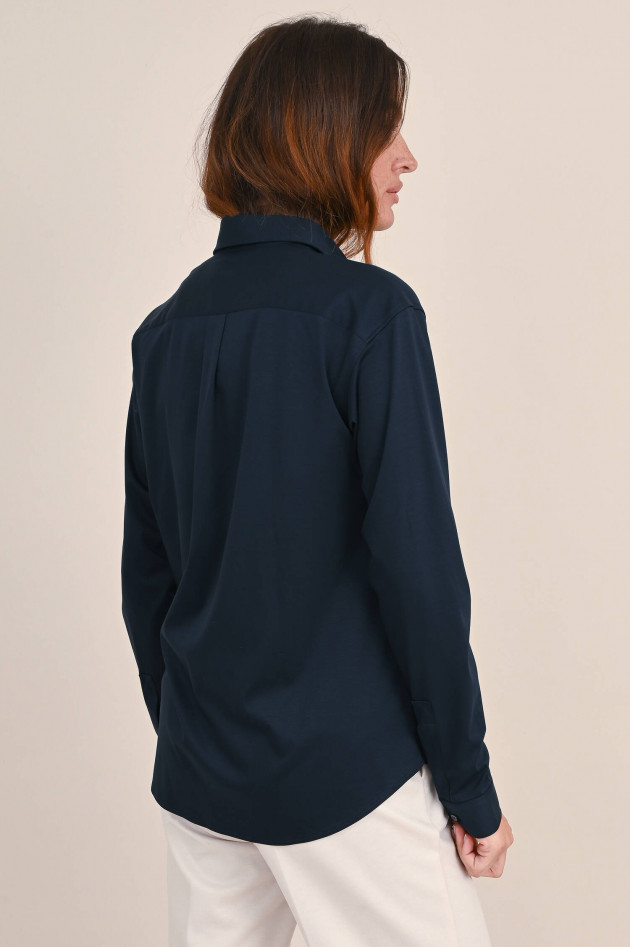 Soluzione Jersey Langarm-Bluse in Navy