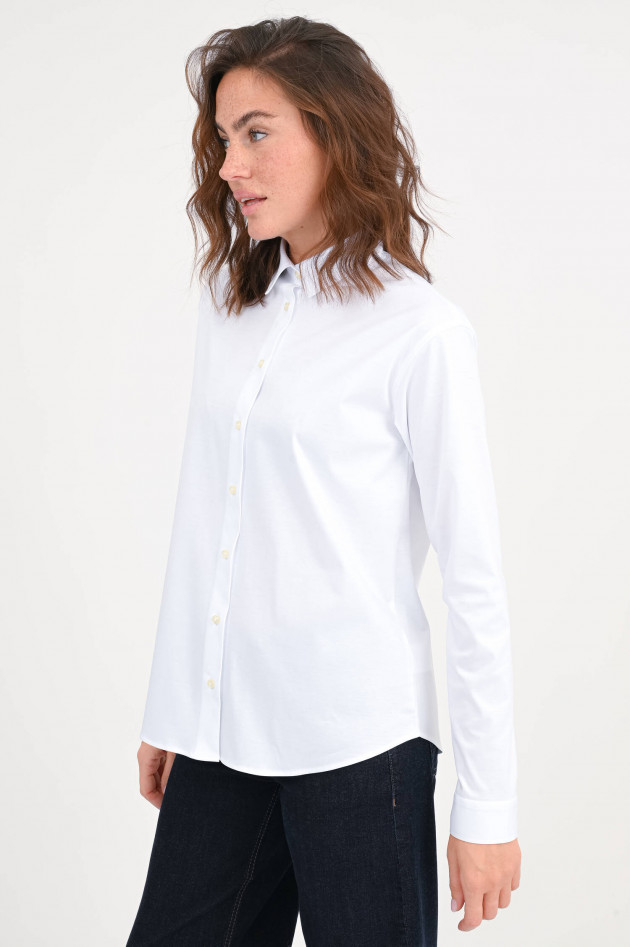 Soluzione Jersey Langarm-Bluse in Weiß