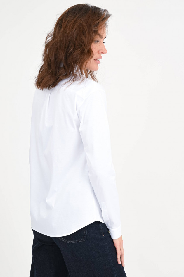 Soluzione Jersey Langarm-Bluse in Weiß