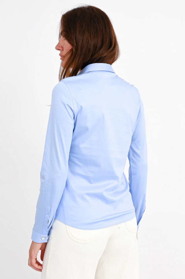 Soluzione Taillierte Jerseybluse in Blau