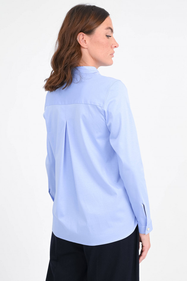 Soluzione Blusen mit Stehkragen in Hellblau