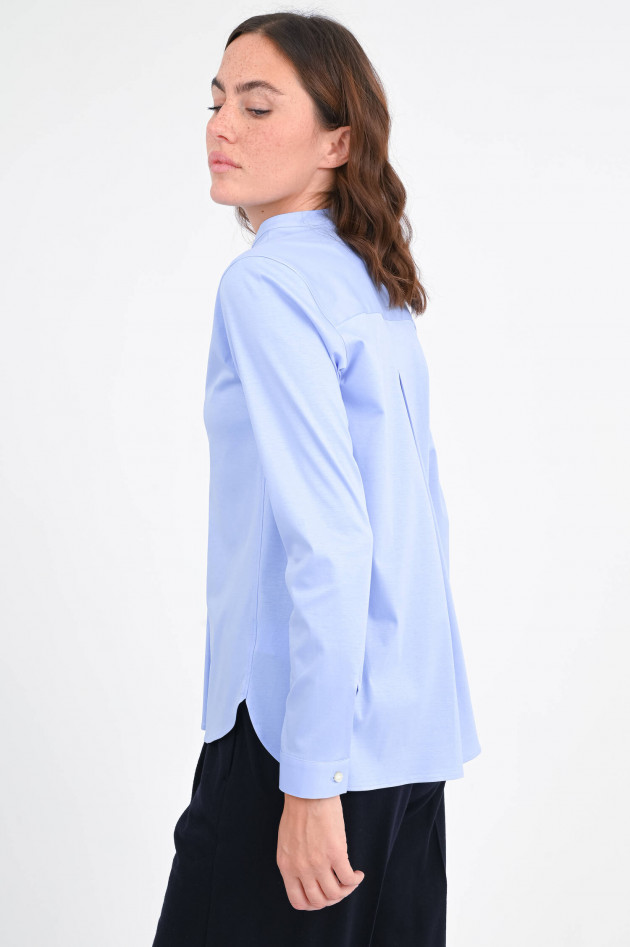 Soluzione Blusen mit Stehkragen in Hellblau