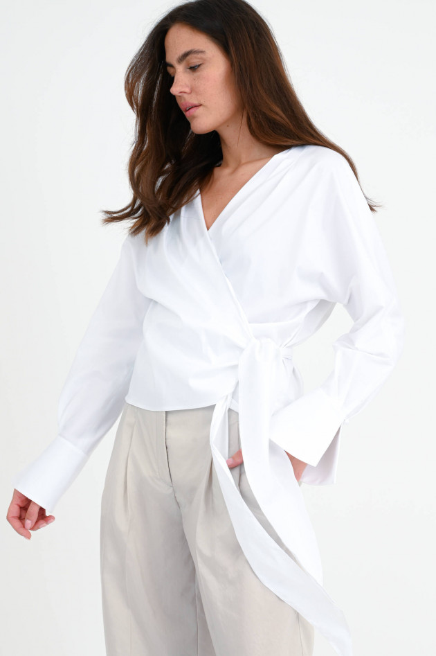 Soluzione Wickelbluse in Weiß